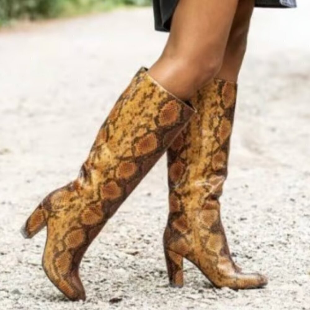 White Mountain Cosmic Exotic Snakeskin Boots